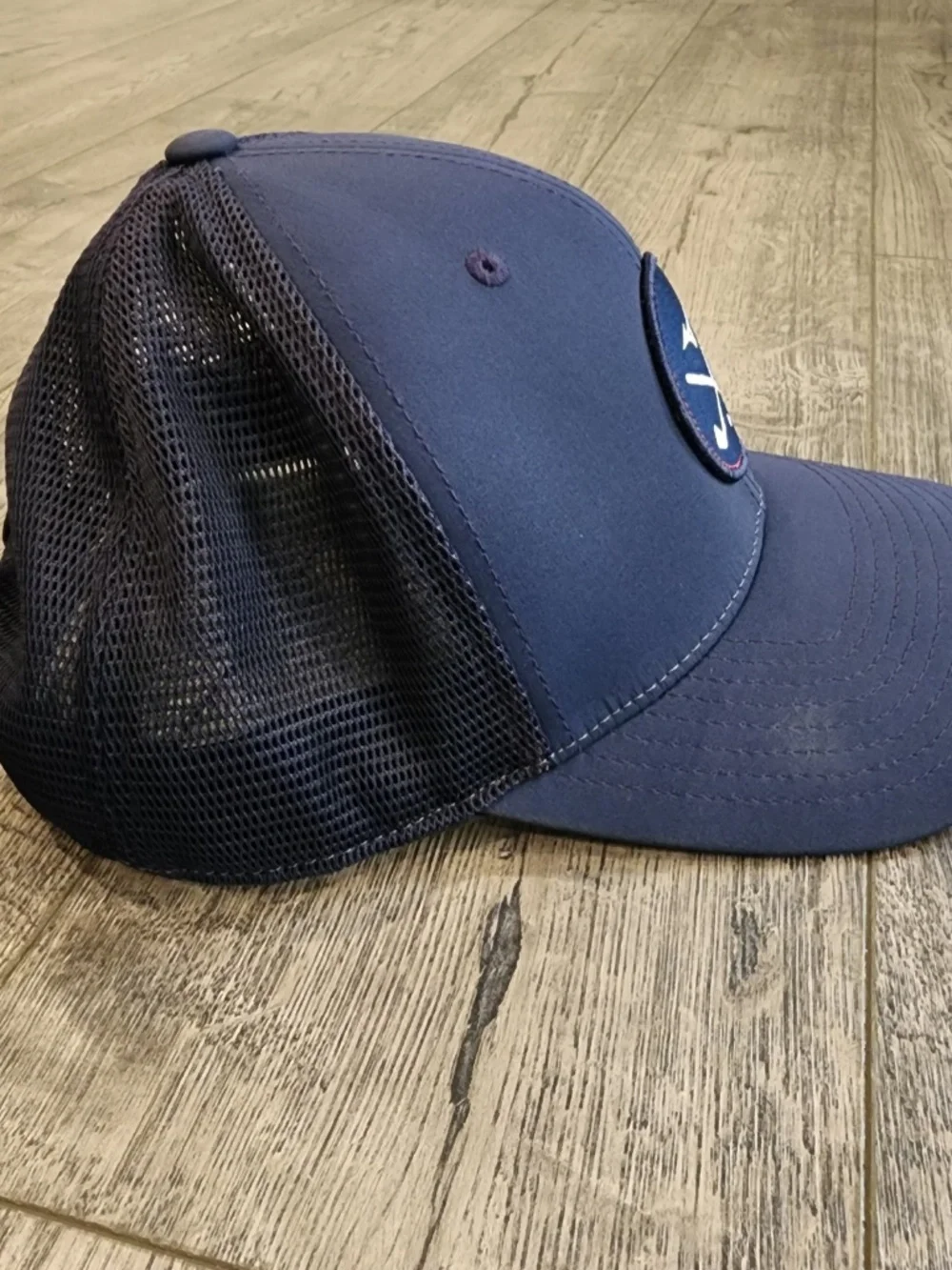 Mizuno Cross Clubs Hat FlexFit Tech 110 Cap Snapback Blue Poly Spandex Mash Golf